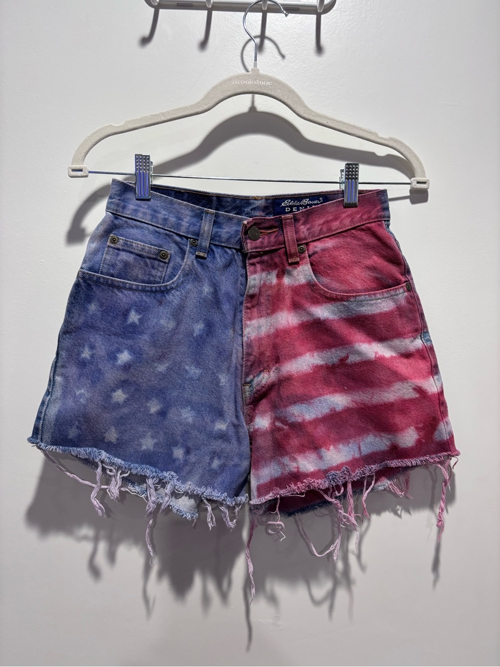 Vintage Eddie Bauer American Flag denim shorts